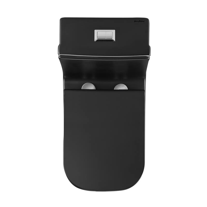 Concorde One Piece Square Toilet Dual Flush, Black Hardware 1.1/1.6 gpf