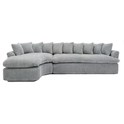 127" Large Sectional Sofa,Modular L Shaped Left Sofa,Corduroy Fabric