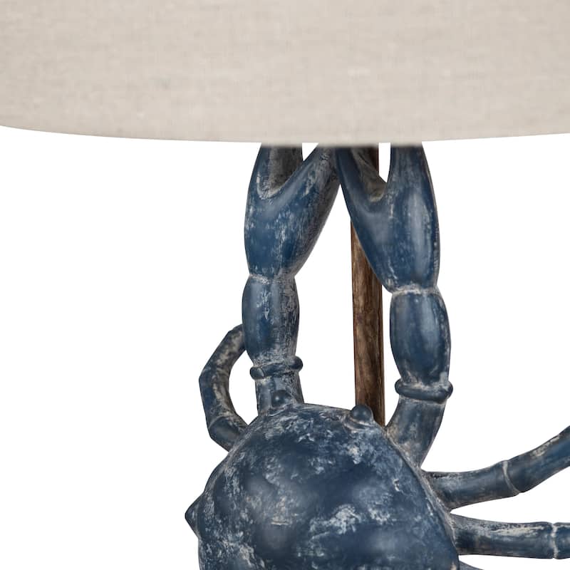 20.25"H Brown Resin Crab Table Lamp with Shade - 10" x 10" x 20.25"