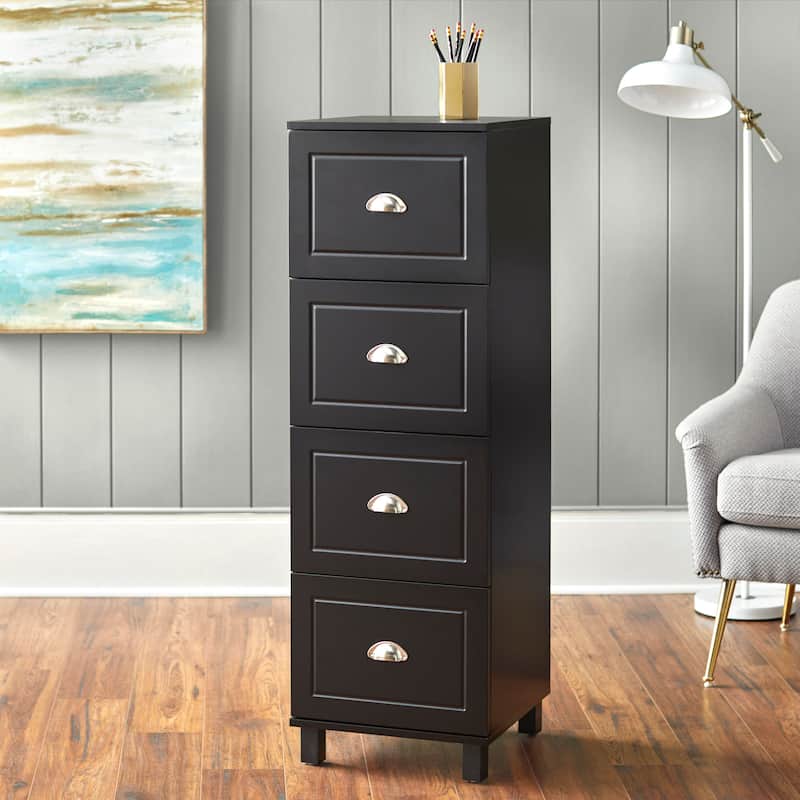 Simple Living Bradley 4-drawer Filing Cabinet - Black