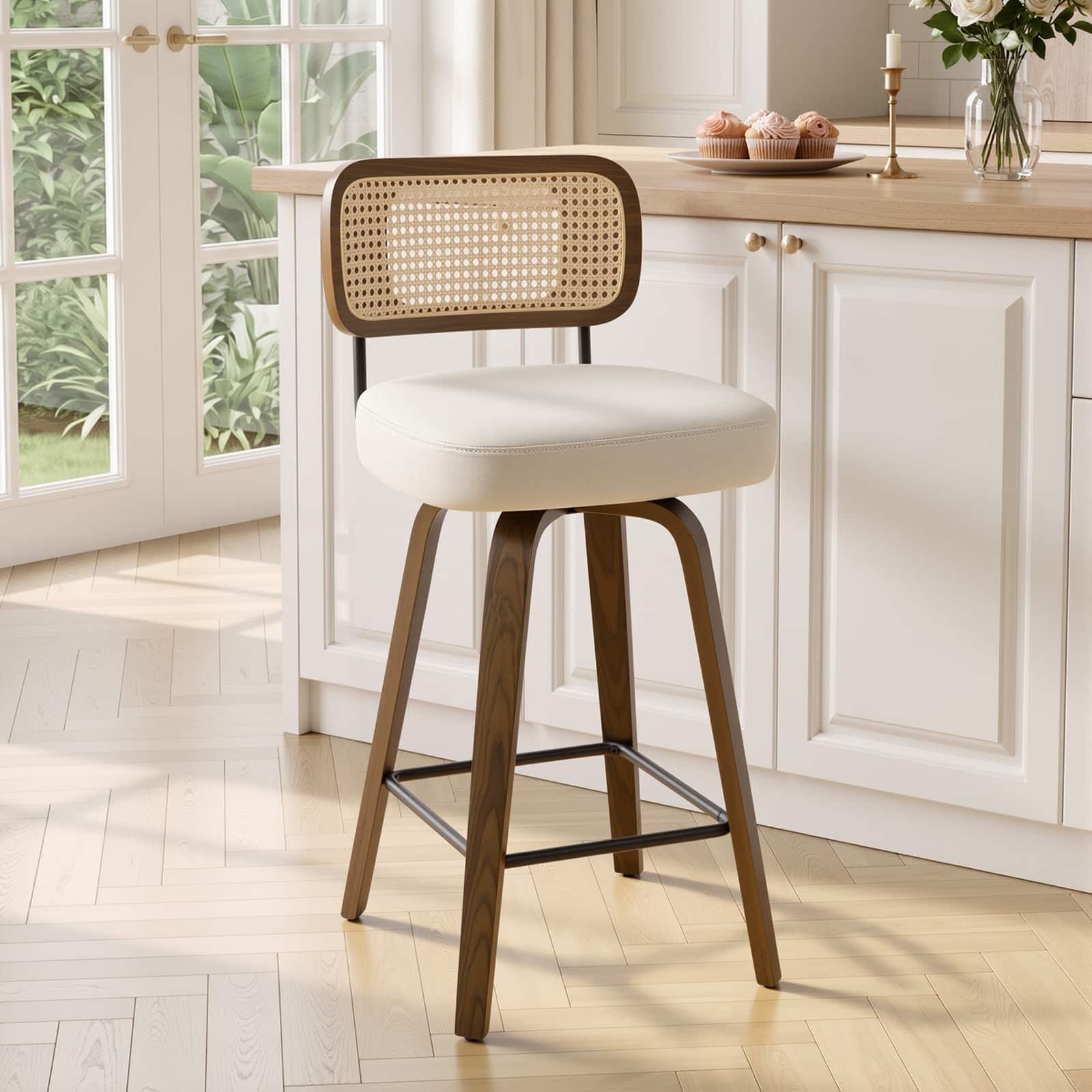Option Cream White-Rattan Back