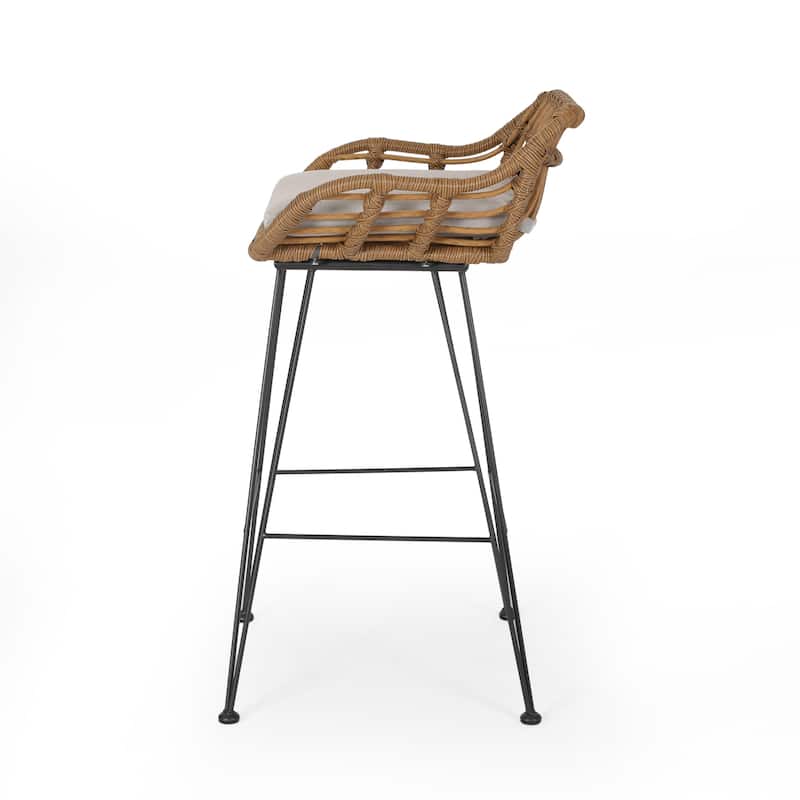 Dale Outdoor Wicker 30 Inch Barstools (Set of 2) by Christopher Knight Home