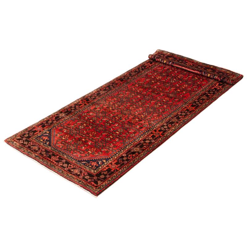 ECARPETGALLERY Hand-knotted Andelz Red Wool Rug - 3'11 x 10'1