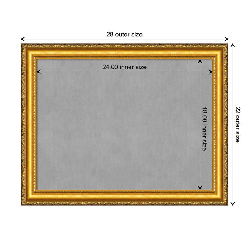 Amanti Art Colonial Embossed Gold Framed Magnetic Board - Board Size 24x18