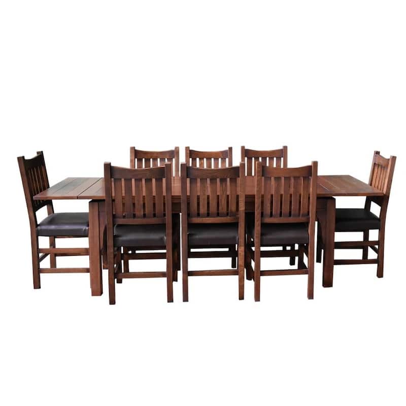 Mission Style Oak Stow Leaf Dining Table (2 Colors Available) - Walnut - 76
