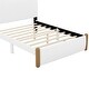 preview thumbnail 13 of 33, Upholstered platform bed with wooden support feet