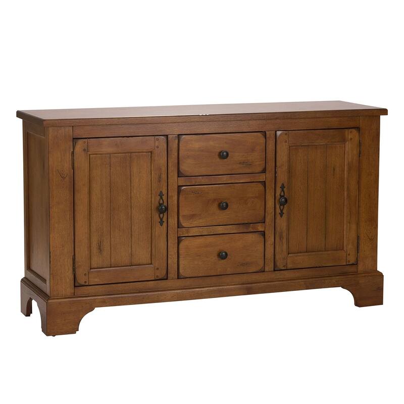 Treasures Rustic Oak 3-drawer Buffet