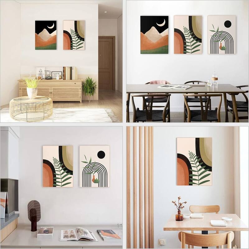 Wall Art Set of 3, Mid Century Modern Decor