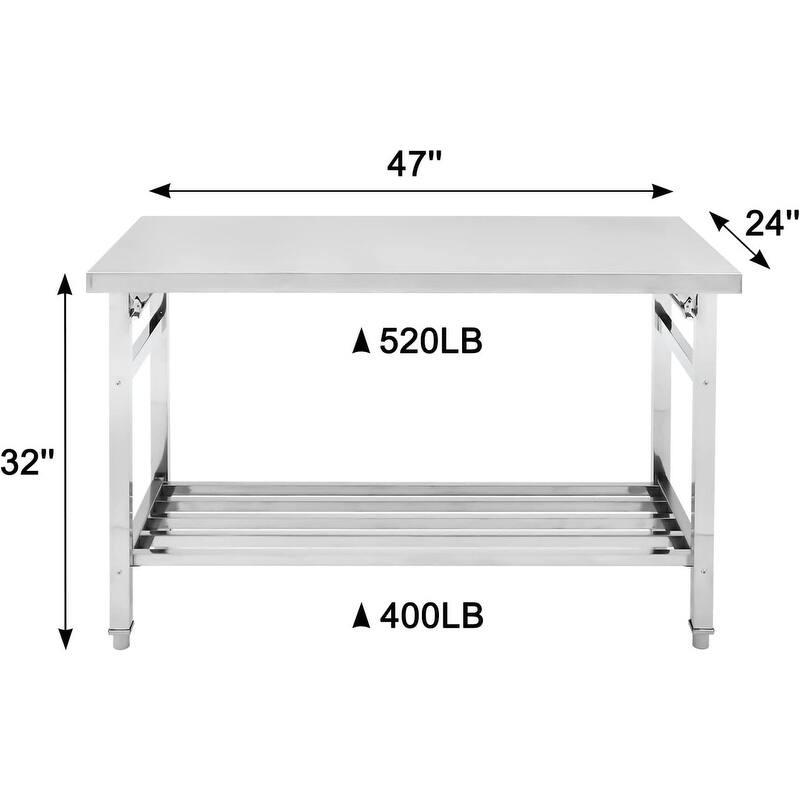 47*24 Folding Stainless Steel Prep Table
