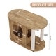 preview thumbnail 2 of 13, Modern Cat End Table with Scratching Posts, Hidden Cat House Furniture with Wheels for Indoor Cats