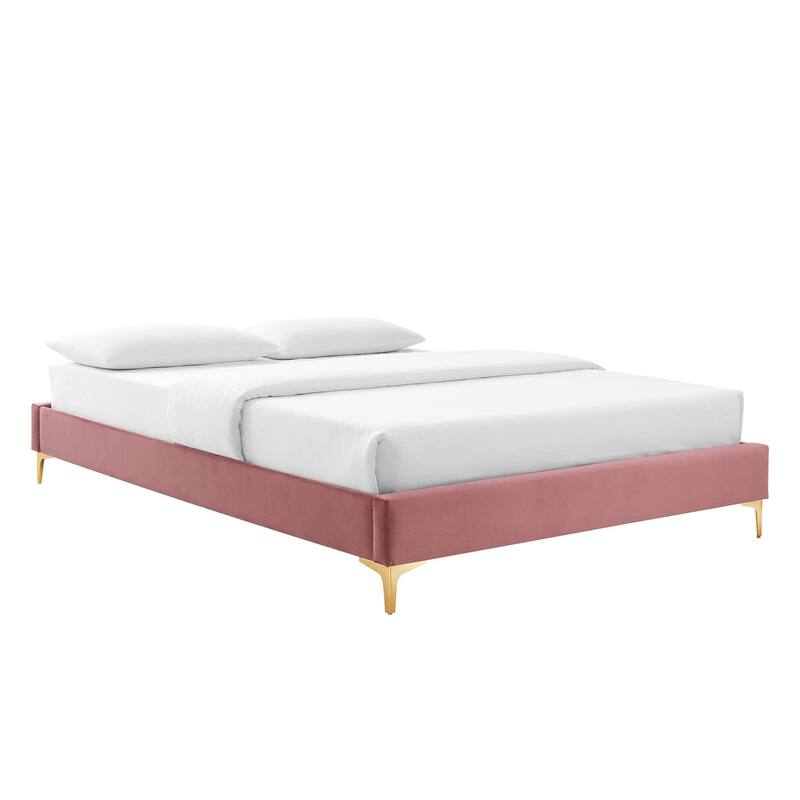 Amber Tufted Performance Velvet Twin Platform Bed