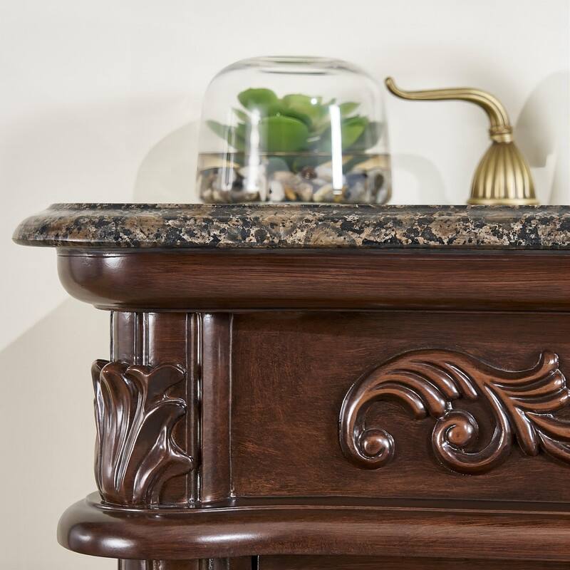 Stufurhome Cassandra 60 Inches Dark Cherry Double Sink Bathroom Vanity