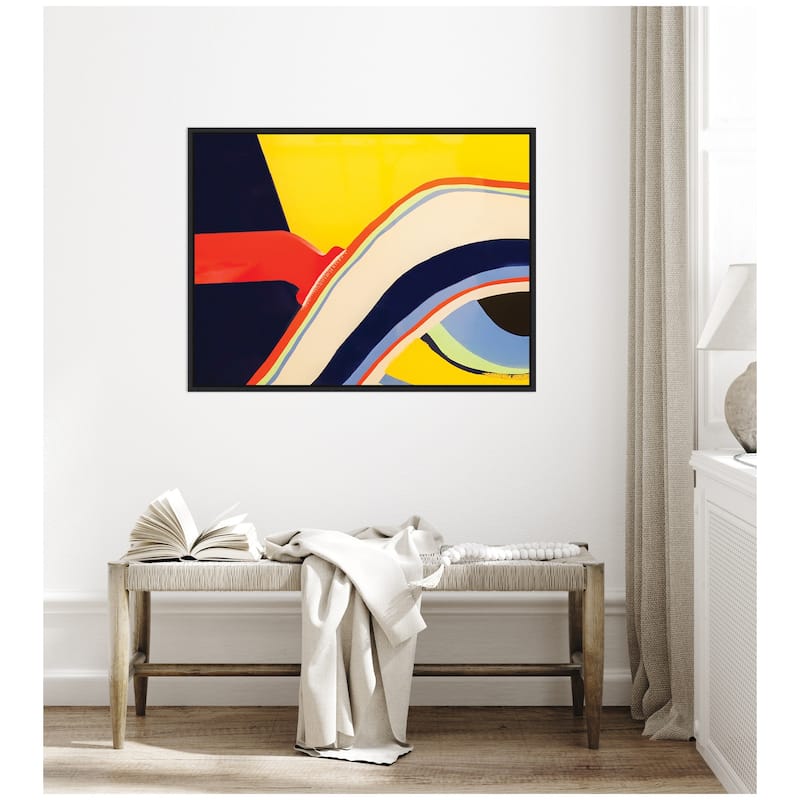 Kate and Laurel Sylvie Retro Bright Abstract True Color 1 Framed Canvas by Grant Mahr