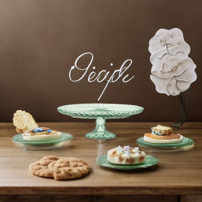 Amici Home Rochester Vintage Footed Glass Cake Plate - 10.5” D x 3.75” H