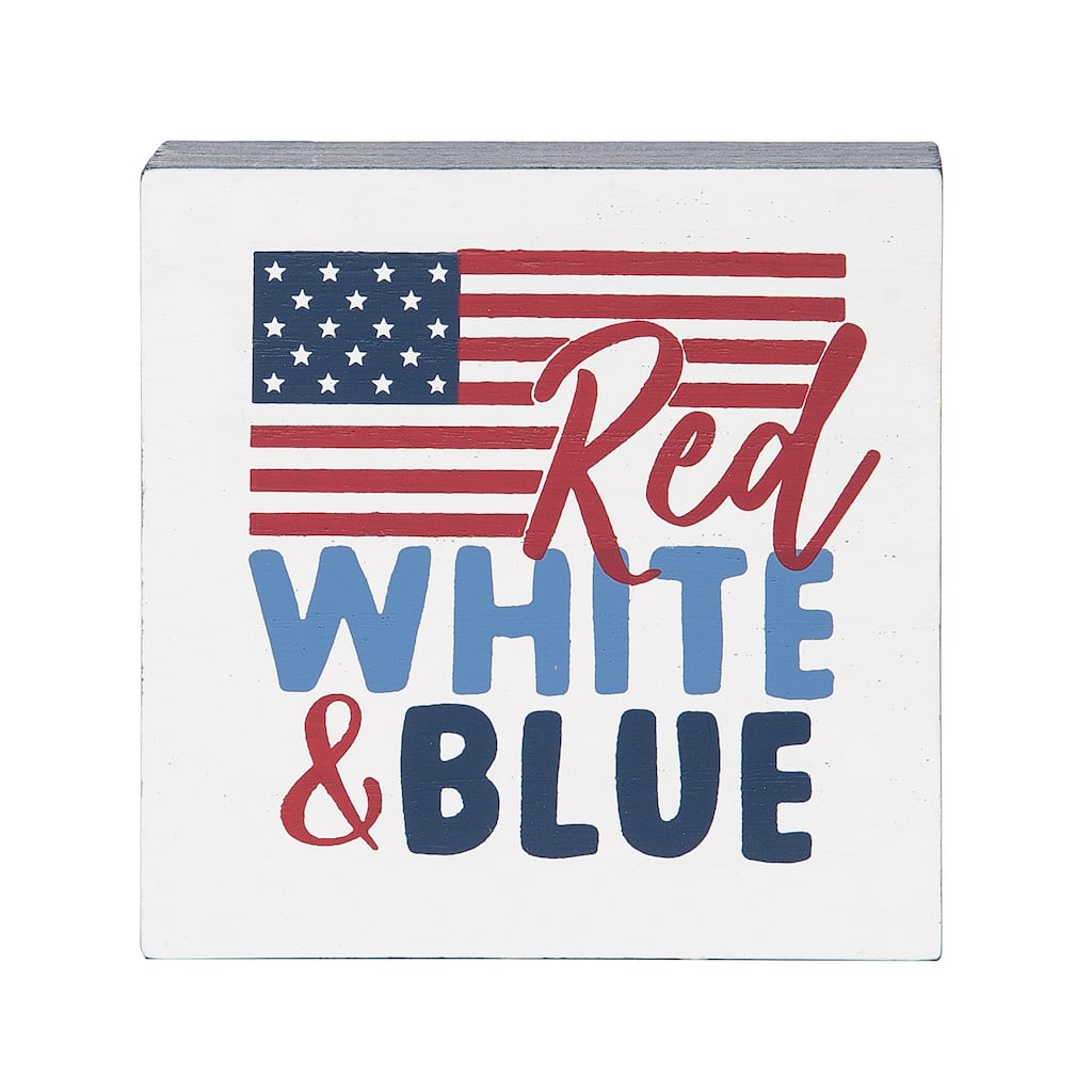 Red White & Blue Fourth of July Shelf Block