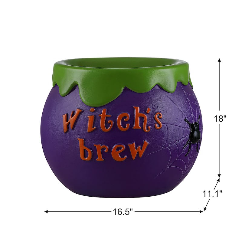 14 in. Cauldron Lit Blow Mold Candy Bowl