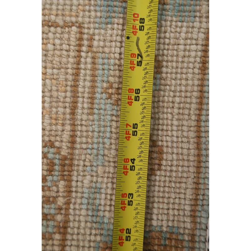 Hand Knotted Oriental 100% Wool Carpet Transitional Geometric Navy Blue & Blues Oushak Area Rug - 2' 11'' X 2' 0''