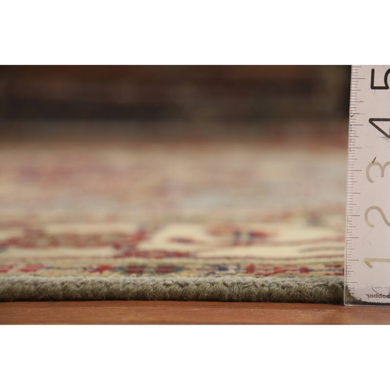 Hand Knotted Oriental 100% Wool Carpet Traditional Medallion Navy Blue & Blues Heriz (serapi) Area Rug - 9' 9'' X 7' 11''
