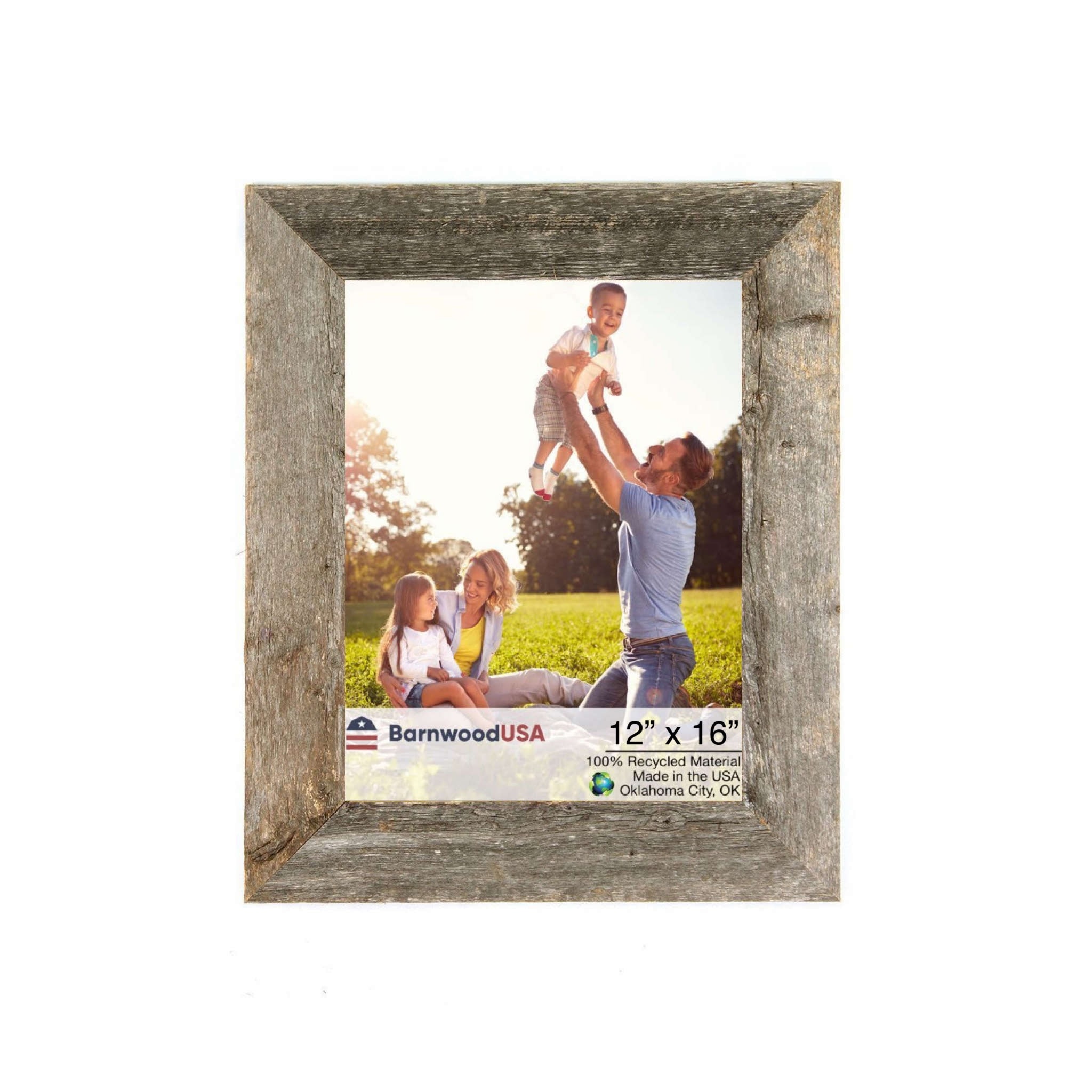 BARNWOODUSA | Farmhouse 10x20 Picture Frame | 1 1/2 inch Molding | 100%  Reclaimed Wood | Rustic | Smokey Black