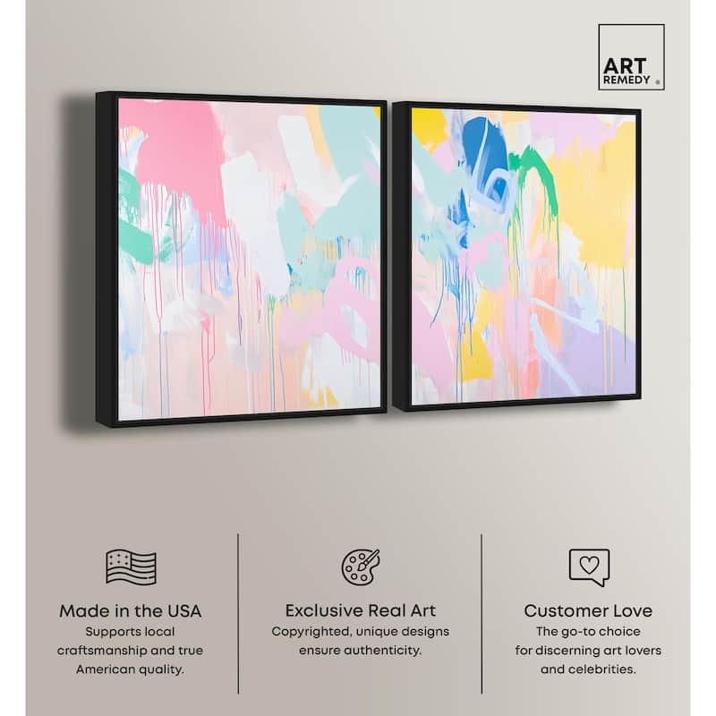Joyful Drips Canvas Set of 2 by Art Remedy