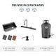 preview thumbnail 17 of 35, Lefton 304 Stainless Steel Waterfall Kitchen Sink Set with Pull-down Faucet KS2207 (Series)