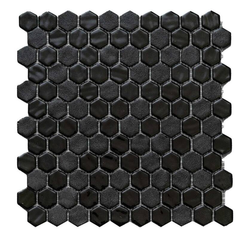 The Tile Life Eterna Hex 1x1 Glass Mosaic Floor & Backsplash Wall Tile