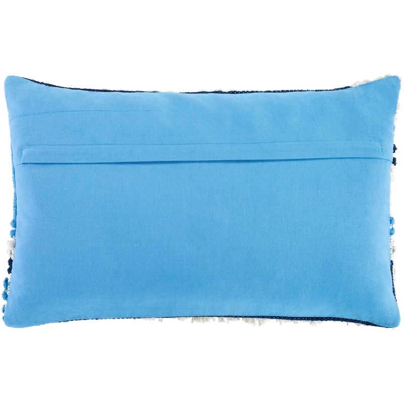 Sidra Textured Blue & Cream Lumbar Pillow