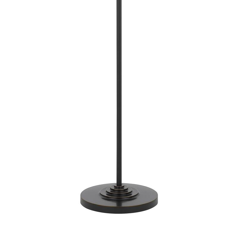 Tomi 63 Inch Floor Lamp, Double Swing Arm, Bronze Metal, White Shade