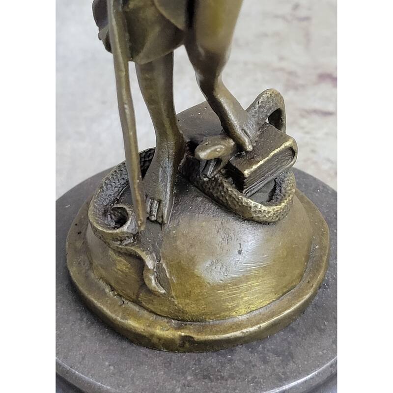Signed Mayer Lawyer Blind Justice Bronze Figure Law Sculpture Statue Figure Art