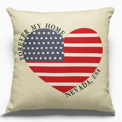 Cotton Canvas Pillow Case Forever My Home Nevada 18 x 18