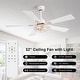 preview thumbnail 39 of 77, 42"/52" Modern Farmhouse Ceiling Fan, Remote Control, Quiet Reversible DC Motor, Timer, Black and Walnut Finish