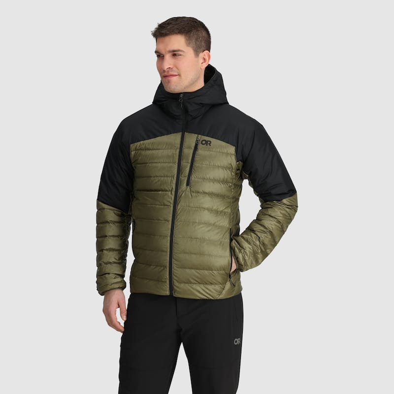 Outdoor Research Men's Helium Down Hoodie - Ranger Green/Black - M
