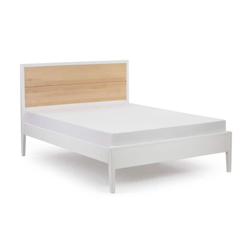 Plank and Beam Duo Queen-Size Bed - White/Natural - Queen