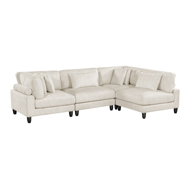 Jonas 4-Piece Modular Sectional Sofa - Beige (Microfiber)