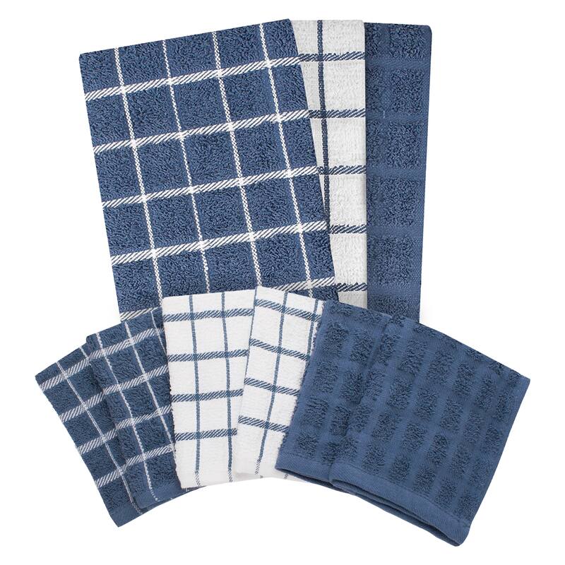 Ritz 3-Pack Terry Check Kitchen Towel and 6-Pack Terry Check Dish Cloth Set