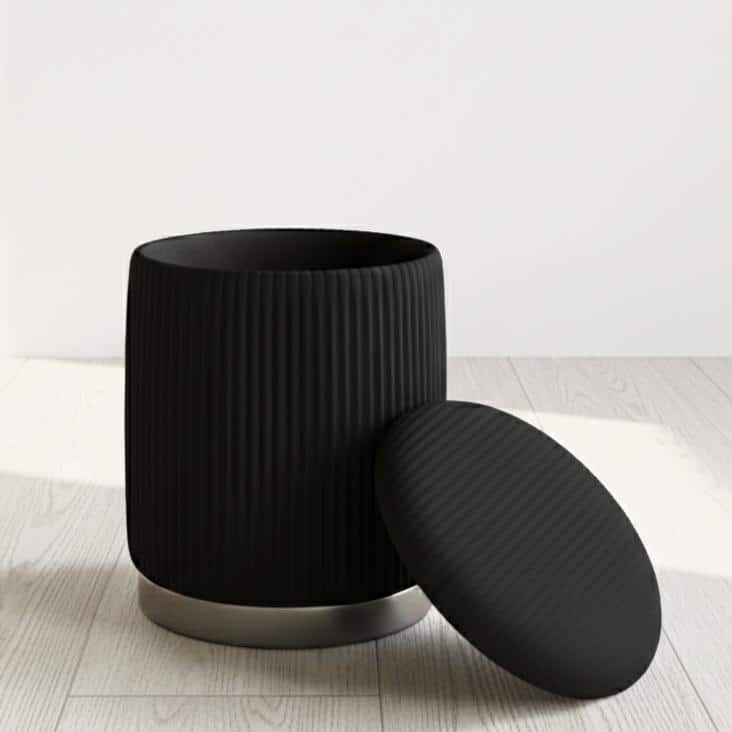 Round Ottoman Elegant Vanity Stool and Footrest for Bedroom, Makeup Desk, or Living Room