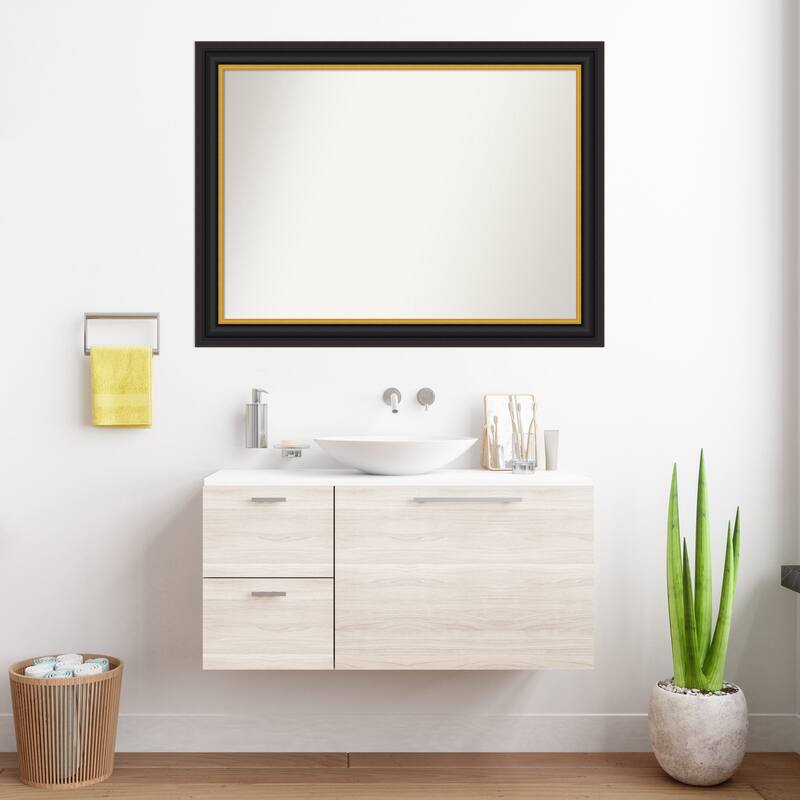 Sierra Non-Beveled Wood Framed Bathroom Vanity Wall Mirror