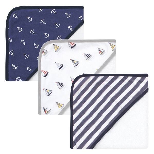 slide 1 of 1, Hudson Baby Infant Boy Cotton Rich Hooded Towels, Captain, One Size - Captain - One Size One Size - Captain