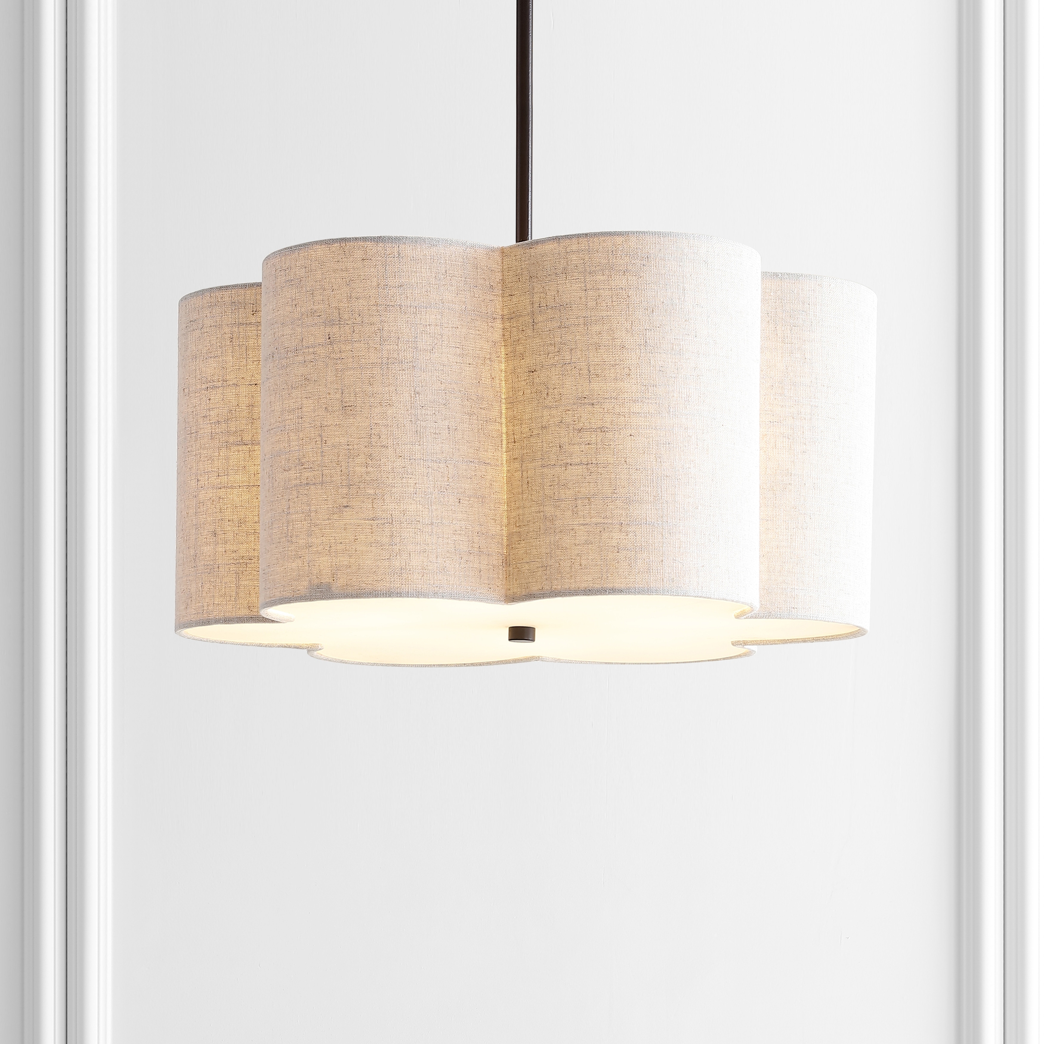 JONATHAN Y Coquille 20" Adjustable Metal LED Pendant, Oil Rubbed Bronze