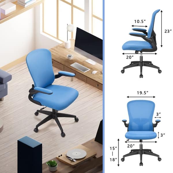 Office Chair, Mid-Back Computer Chair with Adjustable Height, Flip
