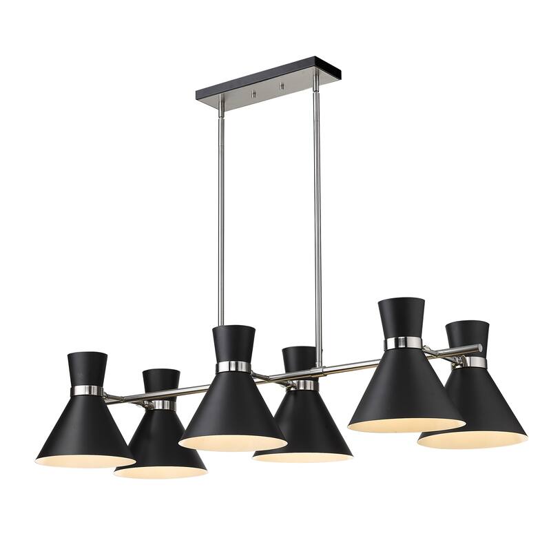 Soriano 6 Light Chandelier - Matte Black + Brushed Nickel