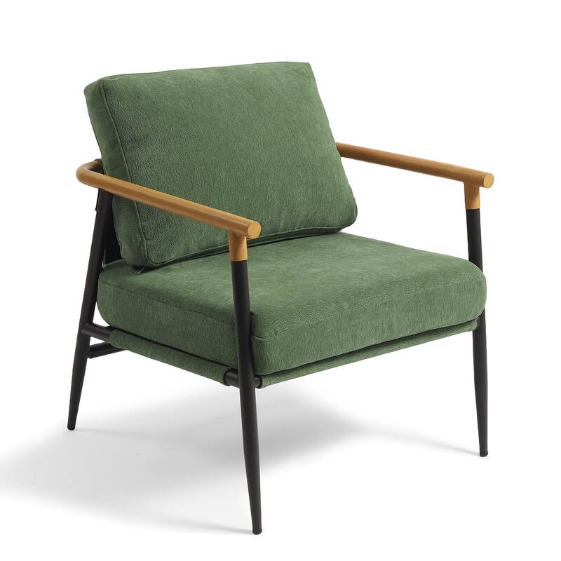 27" W Modern Upholstered Metal Frame Accent Chair