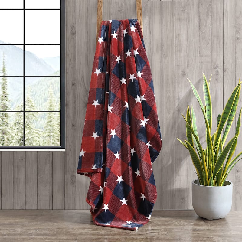 Eddie Bauer Americana Ultra Soft Plush Fleece Throw Blankets