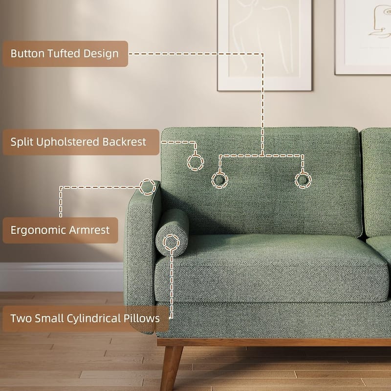 65" Modern Loveseat Sofa, Couches for Living Room, Bedroom, Office