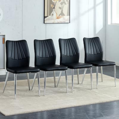 Dining Chair Set of 6 Office Table Chair Leather Accent Chair