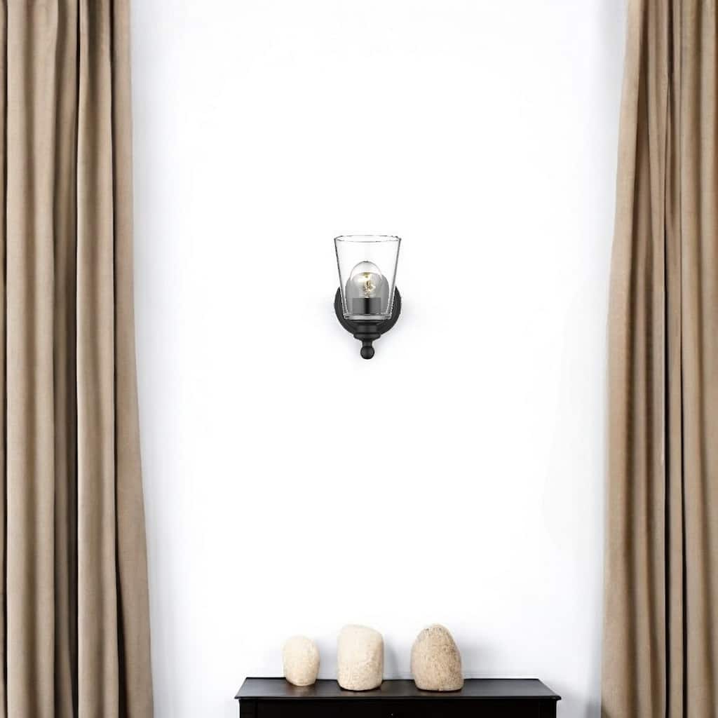 Modern Clear Glass Shade Wall Sconce with Swing Arm for Home Lighting