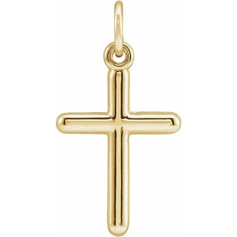 Curata 14k Yellow Gold Cross Pendant 13x9mm