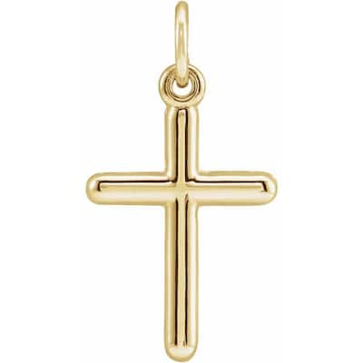 Curata 14k Yellow Gold Cross Pendant 13x9mm