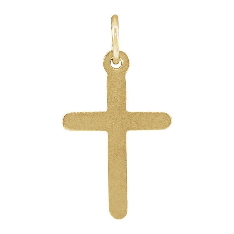 Curata 14k Yellow Gold Cross Pendant 13x9mm