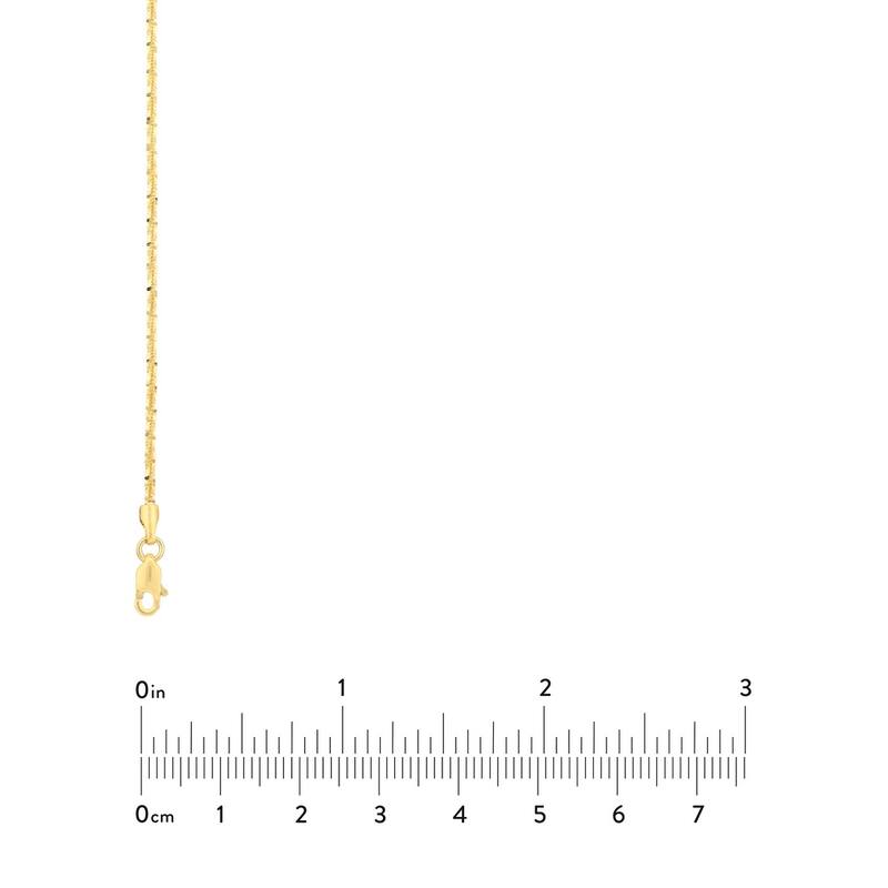 Curata 14k Yellow Gold 1.4mm Diamond Chain Necklace (Lobster)